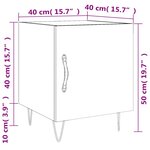 vidaXL Table de chevet blanc brillant 40x40x50 cm bois d’ingénierie