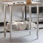 vidaXL Table de travail de cuisine 82 5x55x85 cm acier inoxydable