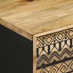 vidaXL Tables de chevet 2 Pièces noir bois de manguier massif brut