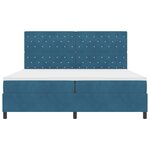 vidaXL Lit à ressorts avec matelas Bleu foncé 200 x 200 cm Velours