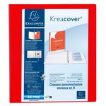 Classeur Pp Personnalisable Kreacover - 4 Anneaux En D 40mm - A4 Maxi - Rouge - X 10 - Exacompta