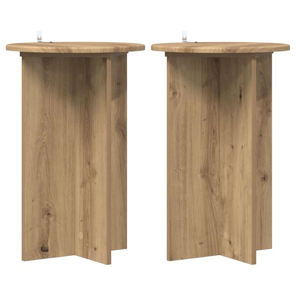 vidaXL Support de Plante 2 pièces Chêne artisanal Ø40 x 60 cm