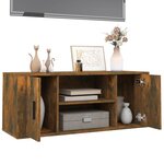 vidaXL Meuble TV Chêne fumé 100x35x40 cm Bois d'ingénierie