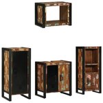 vidaXL Ensemble de mobilier de salle de bain avec étagère avec stockage avec porte 4 Pièces