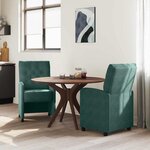 vidaXL Chaises de Salle à Manger avec Roues 2 Pièces Vert foncé