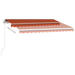 vidaXL Auvent manuel rétractable avec LED 350x250 cm Orange et marron