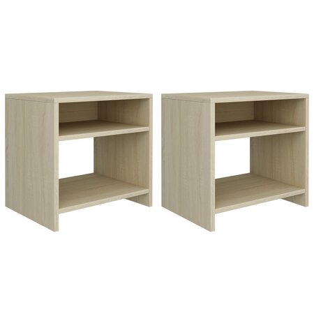 vidaXL Tables de chevet 2Pièces Chêne sonoma 40x30x40cm Bois d'ingénierie