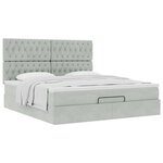 VidaXL Cadre de lit ottoman et matelas gris clair 160x200cm velours