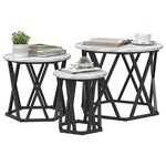 vidaXL Table d'appoint empilable 3 Pièces Gris Sonoma