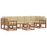 vidaXL Ensemble de canapés d'extérieur 8 Pièces Naturel et Beige