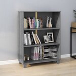 vidaXL Bibliothèque HAMAR Gris foncé 85x35x112 cm Bois de pin massif