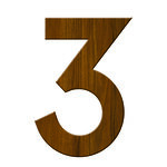 Numéro 3-Numéro adhésif pour boîtes aux lettres - Vinyle épais texturé, hauteur 50 mm - Bois Miel