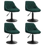 vidaXL Chaises pivotantes à manger lot de 4 vert foncé velours