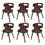 vidaXL Chaises à manger lot de 6 marron similicuir