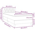 vidaXL Sommier à lattes de lit et matelas gris clair 90x220 cm velours
