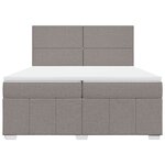 vidaXL Sommier à lattes de lit avec matelas Taupe 200x200 cm Tissu