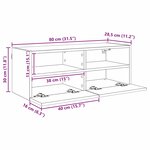 vidaXL Meuble TV mural Chêne noir 80 x 30 x 30 cm Bois d'ingénierie