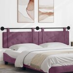 vidaXL Tête de lit suspendue Avec lumière LED Pourpre Velours