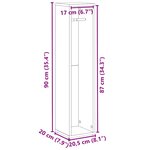 vidaXL Meuble de salle de bain avec porte-rouleau blanc 20 5x20x90 cm