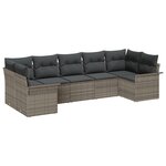 vidaXL Ensemble de jardin 7 pièces avec coussins gris en rotin synthétique