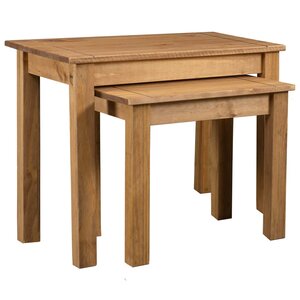 vidaXL Tables gigognes 2 Pièces Bois de pin massif Assortiment Panama