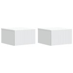 vidaXL Cabinet de chevet mural 2 Pièces Blanc 33 x 34 5 x 20 cm