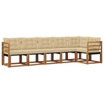 vidaXL Ensemble de canapés d'extérieur 6 Pièces Naturel et Beige