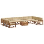 vidaXL Ensemble de canapés d'extérieur 11 Pièces Naturel et Beige
