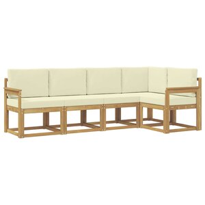 vidaXL Ensemble de canapés d'extérieur 5 pc Blanc et crème