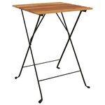 vidaXL Table de bistro pliante 55x54x71cm Bois de teck solide et acier