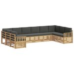 vidaXL Ensemble de canapés d'extérieur 7 Pièces Blanc et Anthracite