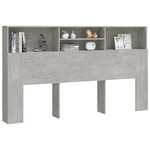 vidaXL Armoire de tête de lit Gris béton 180x19x103 5 cm