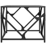vidaXL Table basse avec dessus en verre noir 50x50x41 cm acier