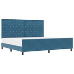 Cadre de lit vidaXL Bleu foncé 200x200 cm Velours