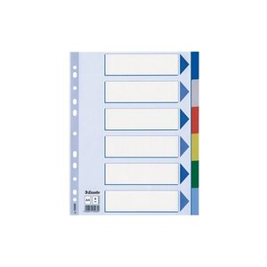 Esselte Intercalaires en plastique  uni  A4  PP  6 touches