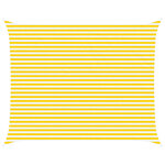 vidaXL Voile d'ombre Jaune et blanc 4 x 5 m 100   polyester Oxford