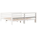 vidaXL Cadre de lit et tête de lit blanc 200x200 cm bois de pin massif