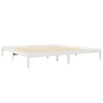 vidaXL Lit bibliothèque sans matelas blanc 200x200 cm bois pin massif