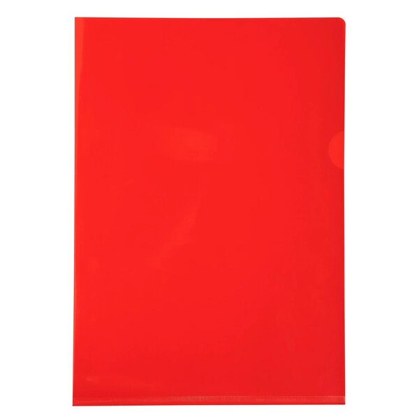 Sachet De 10 Pochettes Coin Pvc Lisse Haute Résistance 13/100e - A4 - Rouge - X 10 - Exacompta