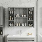 vidaXL Armoire Miroir de Salle de Bain Gris Sonoma 60 x 14 5 x 50 cm