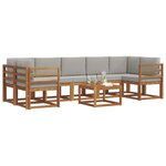 vidaXL Ensemble de canapés d'extérieur 8 Pièces Gris Naturel et Clair