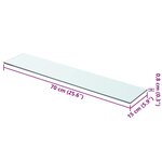 vidaXL Panneaux d'étagère 2 Pièces Verre Transparent 70x15 cm
