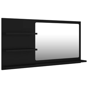 Miroir de salle de bain 3 étagères 90 x 10 5 x 45 cm aggloméré noir 02_0006954