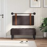 vidaXL Tête de lit suspendue Marron foncé PU antique
