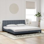vidaXL Cadre de lit avec lumières LED gris foncé 200x200 cm velours