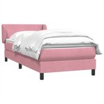 vidaXL Sommier à lattes de lit avec matelas rose 80x220 cm velours