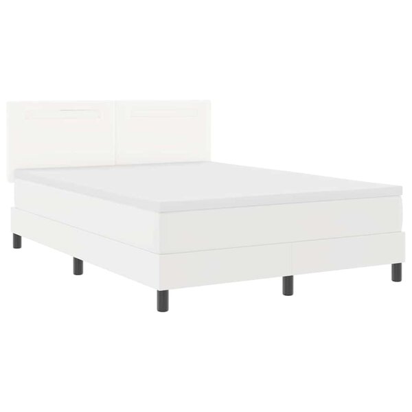 vidaXL Cadre de Lit avec Matelas Blanc 140 x 200 cm Faux cuir