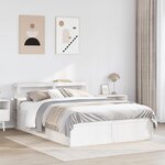 vidaXL Cadre de lit avec tête de lit blanc 120x190 cm bois pin massif