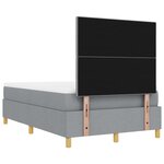 Lit à ressort box vidaXL avec matelas et banc Gris clair 120x200 cm en tissu