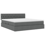 vidaXL Lit avec rangement et LED Gris foncé 160 x 200 cm tissu